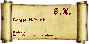 Bogya Márk névjegykártya